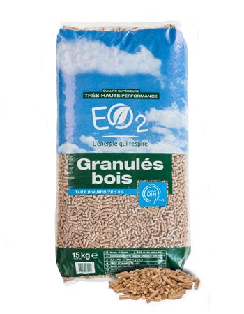 Pellets - granulés de bois Elos certifiés DIN Plus - sac de 15 kg